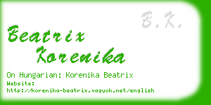 beatrix korenika business card